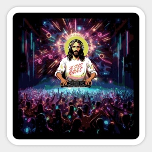 DJ Jesus Raves Music Love Sticker